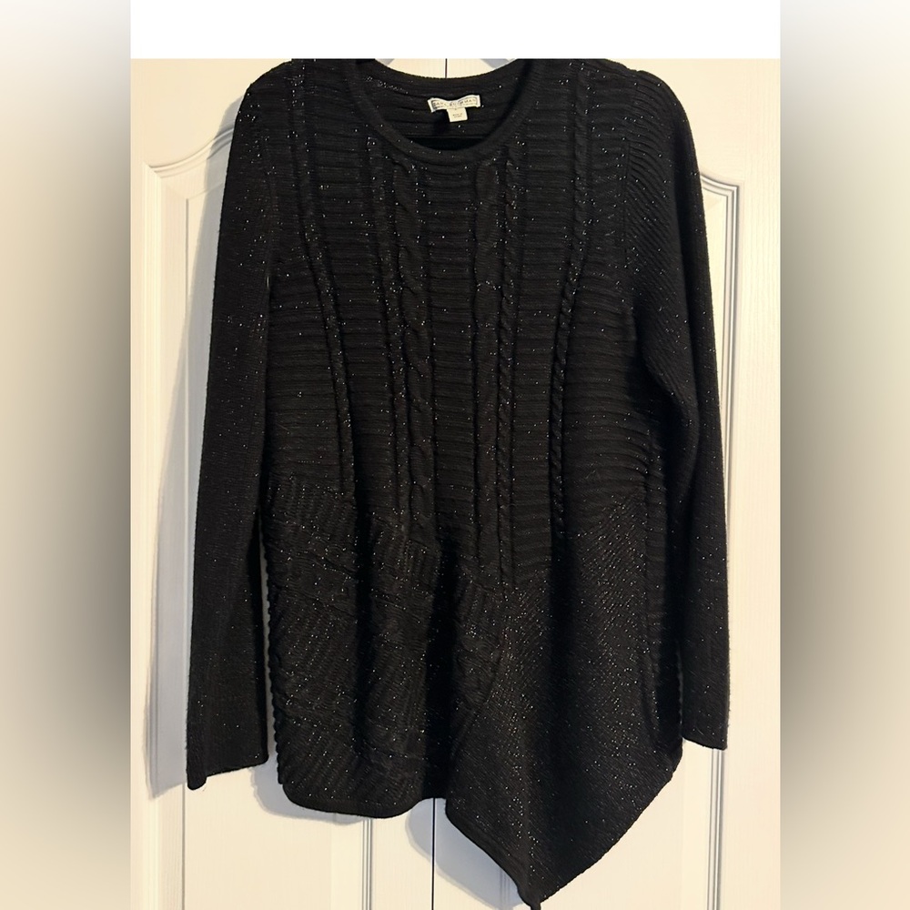 Dana Buchman Black Textured Sweater